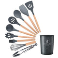 Kit Gastronômico Premium – Utensílios de Cozinha, Silicone e Madeira Ecológica
