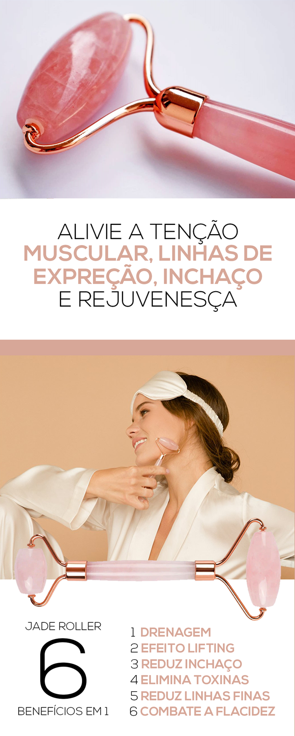 Massageador Facial Jade Roller + Gua Sha